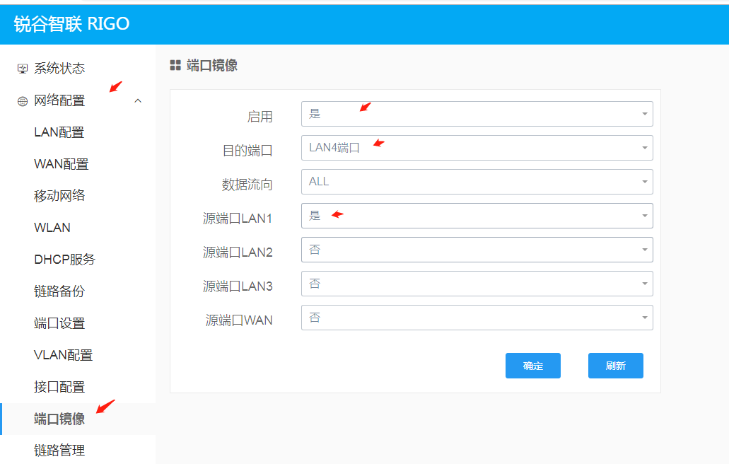 銳谷工業(yè)路由器端口鏡像怎么使用？